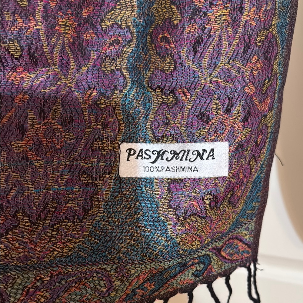Pashmina Multicolor Patterned Scarf - Picture 2 of 6
